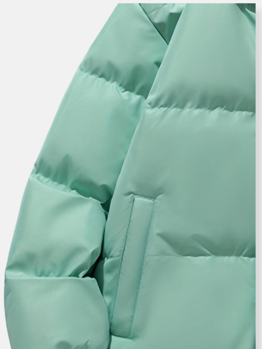 Warme Winterjacke mit Reißverschluss Rosa – Clara