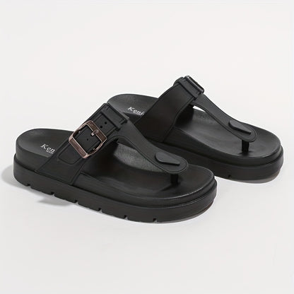 Schwarze Sandalen mit Schnalle und Komfortsohle - Luna