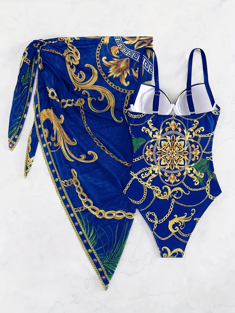 Marina - Edles Marine-Muster Bikini-Set