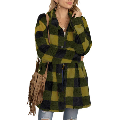 Malvina – stylische lange karojacke für damen