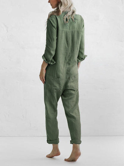 Charlotte - Olivgrüner Utility-Jumpsuit