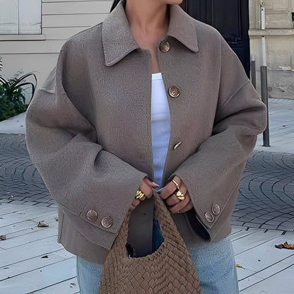 Stilvolle jacke patricia mit lässigem revers – damen