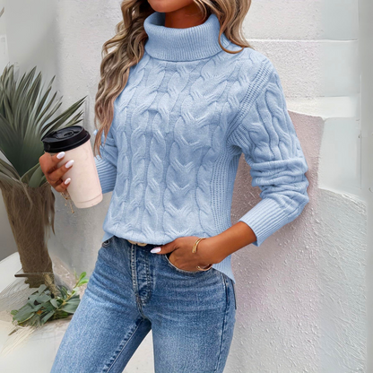 Rollkragenpullover Blau - Alina