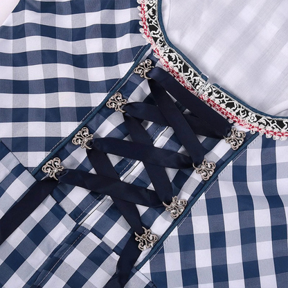 Meadow | dirndl kleid mit karomuster und kontrastschürze für frauen