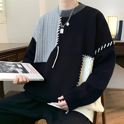 Carter stylischer, warmer patchwork-pullover – herren