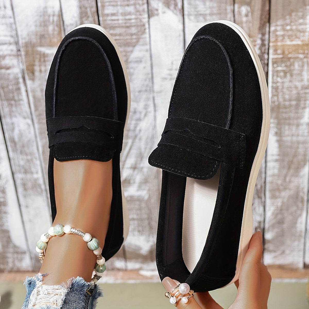 Beige Komfort Loafers - Elegante Lena