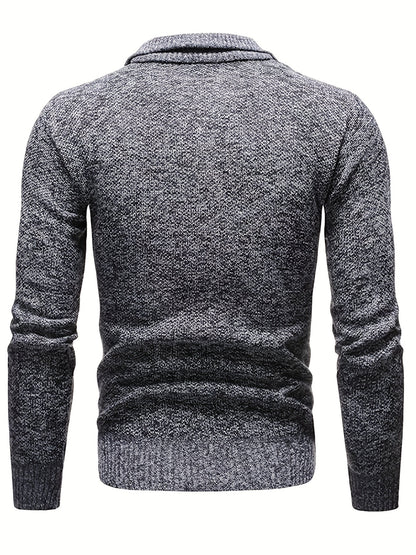 Herren-strickpullover mit hohem kragen und viertelreißverschluss – herren