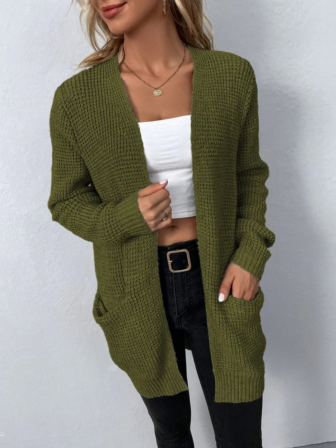 Grauer Strick-Cardigan - Mila