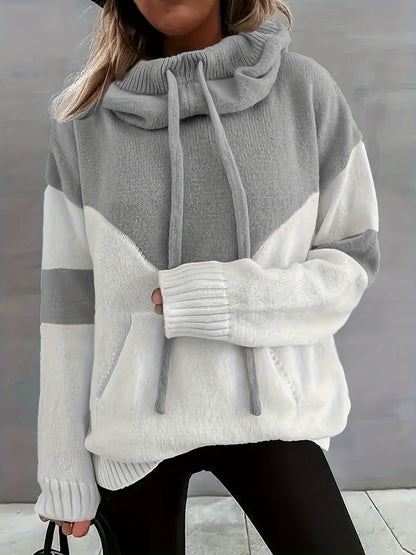 Apricotfarbener Colorblock Hoodie - Mila