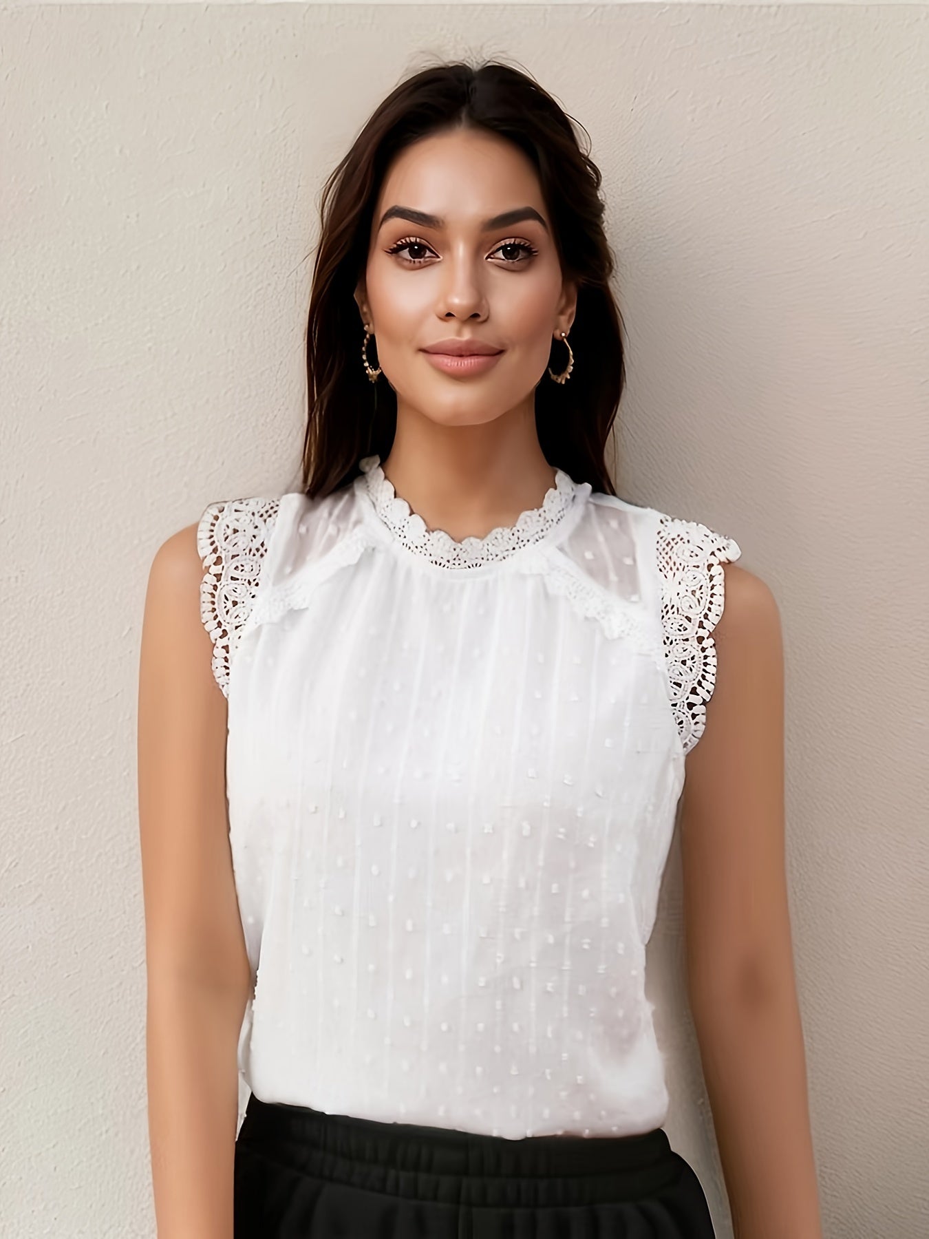 Weiße Spitzenbluse - Anna