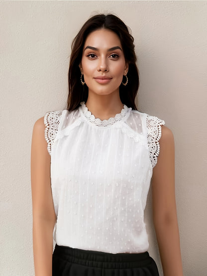 Weiße Spitzenbluse - Anna