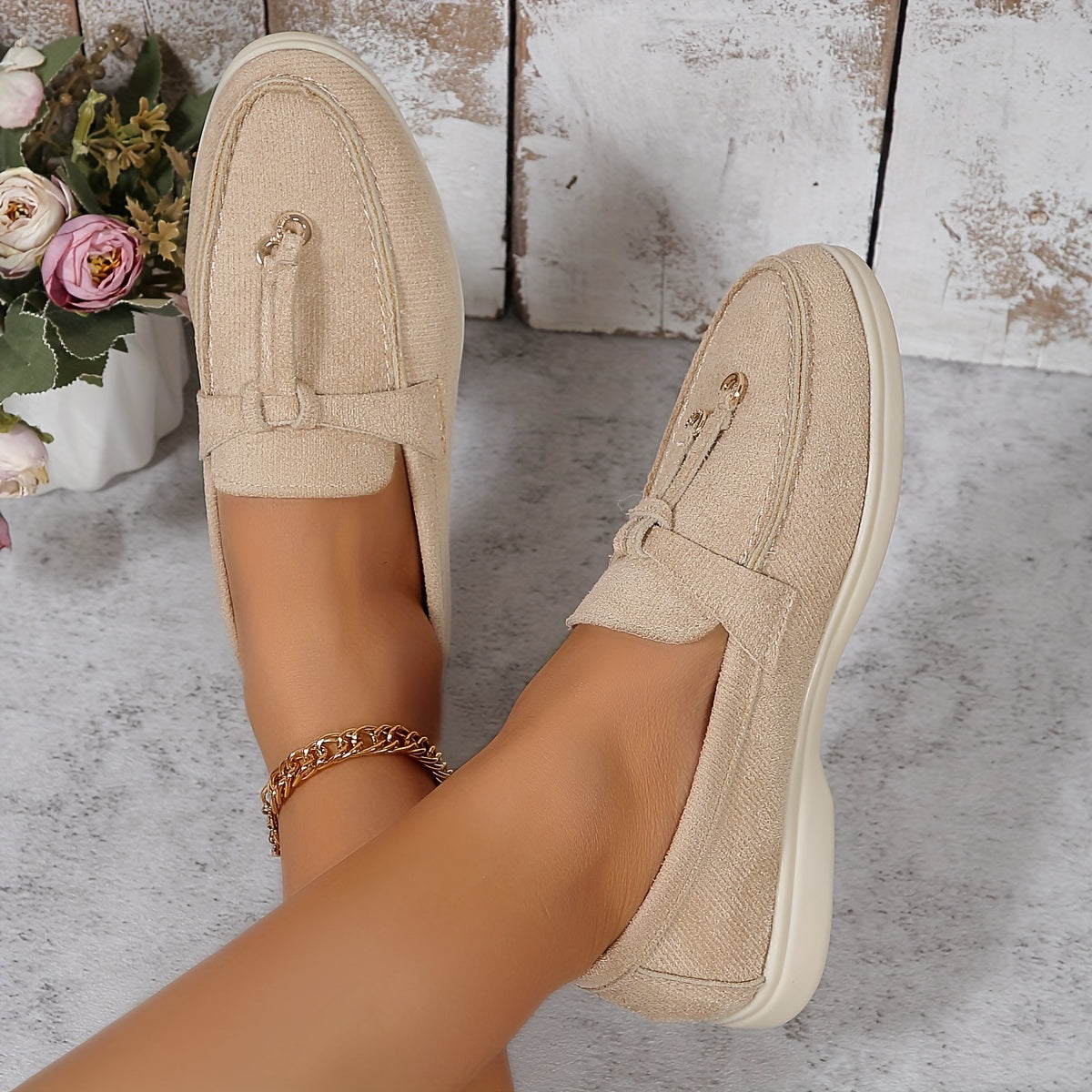 Beige Elegante Loafers - Anna