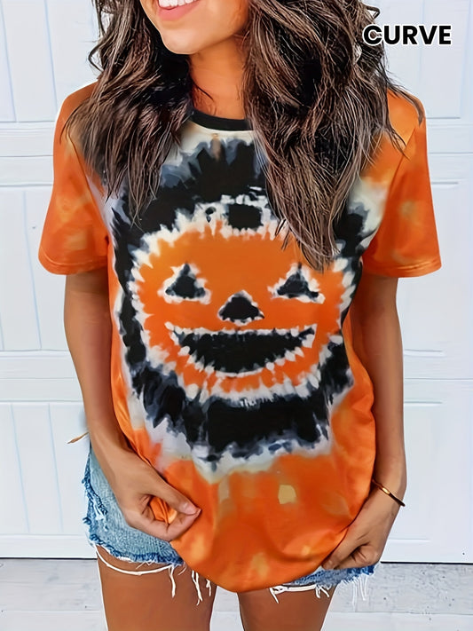 Halloween Print T-Shirt Plus Size