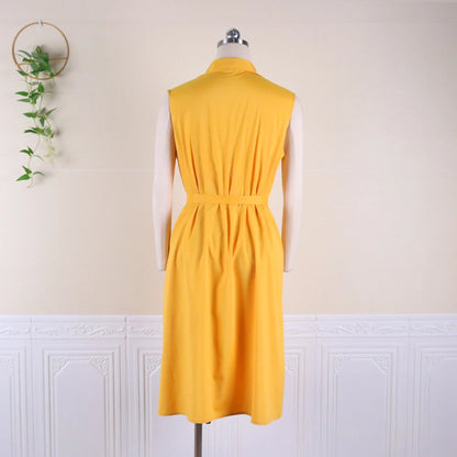 Lara - Blau-Weißes Colorblock Midikleid