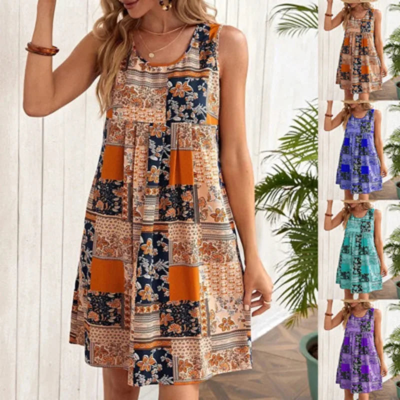 Lina - Oranges Patchwork Sommerkleid