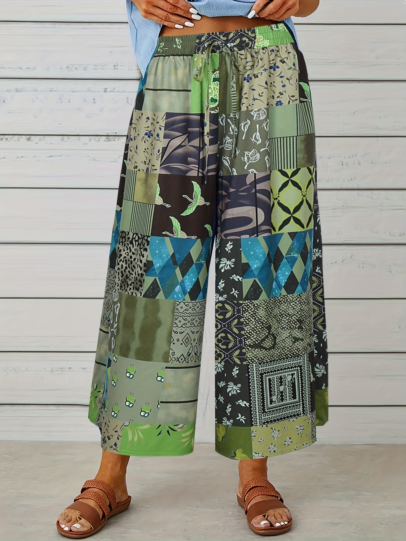 Gemusterte Patchwork Chinohose - Emma