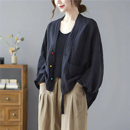 Shelia lockerer, kurzer cardigan mit taschen – damen