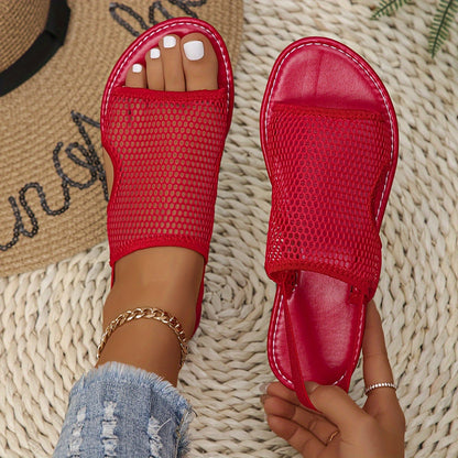 Gelbe Sandalen mit Netzdesign - Lila