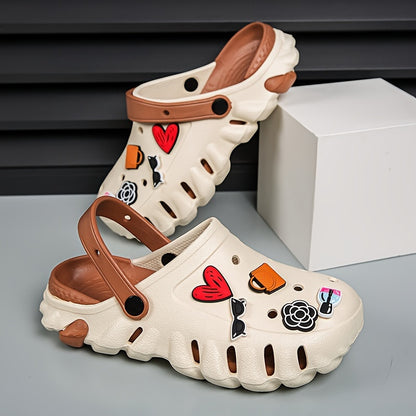 Creme Dekorierte Clogs - Daisy