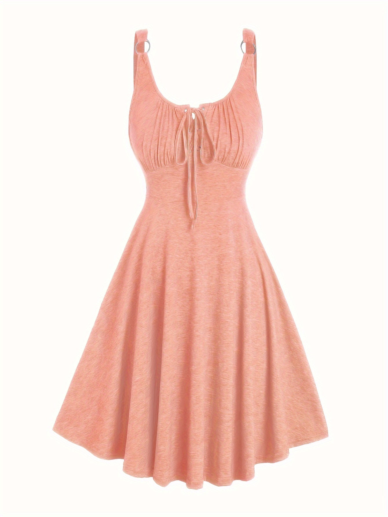 Olivgrünes Sommerkleid mit Kordelzug - Lisa