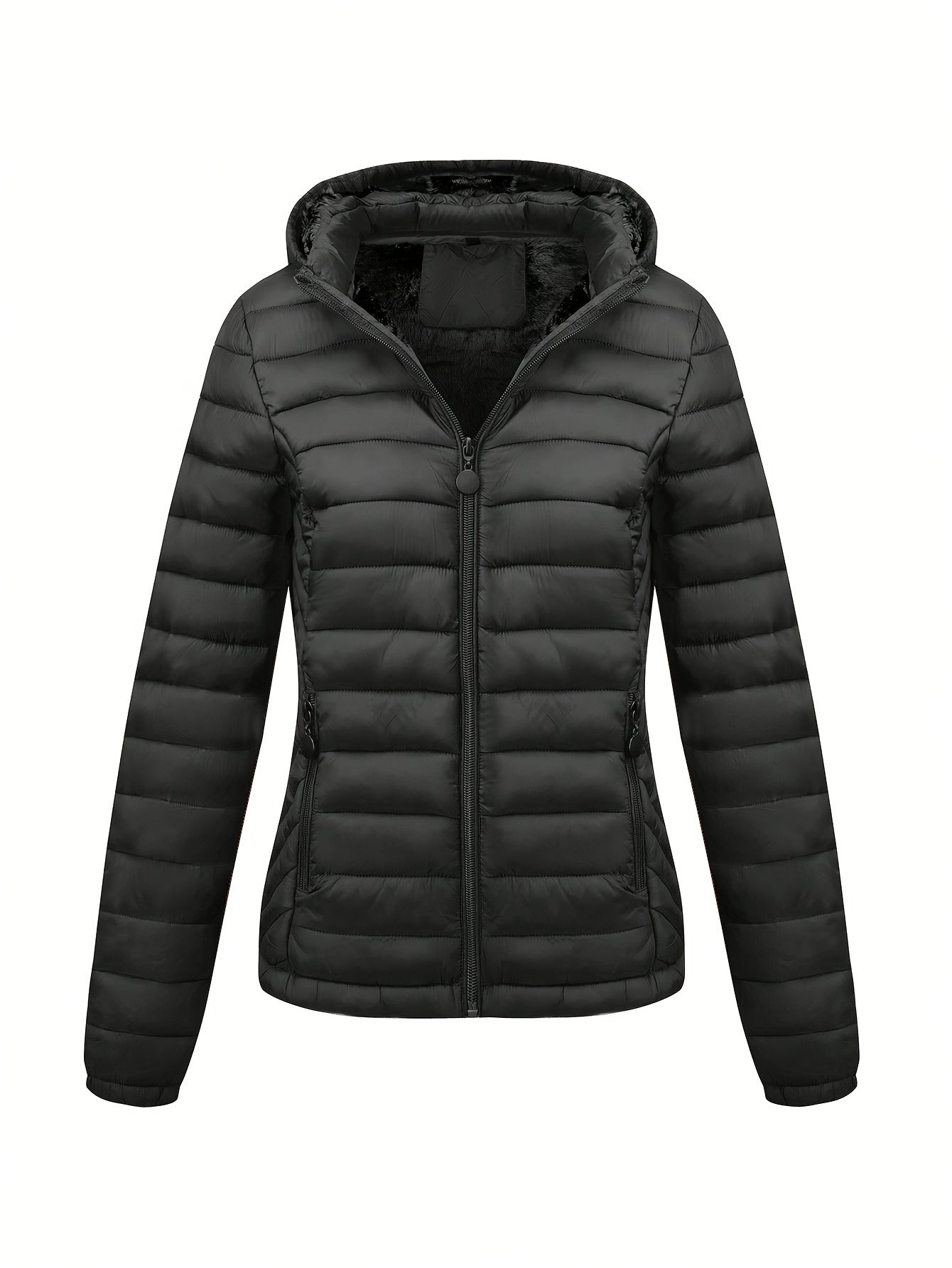 Damen Zip-up hoodie puffy coat