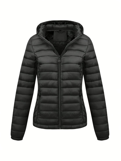 Damen Zip-up hoodie puffy coat
