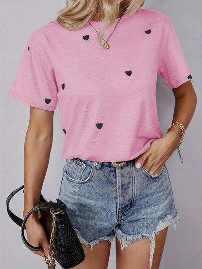 Beiges herz-muster t-shirt - emma