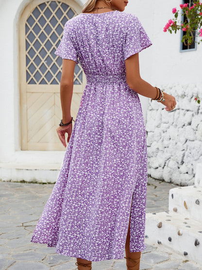 Lila Kleid mit Blumenprint - Lara