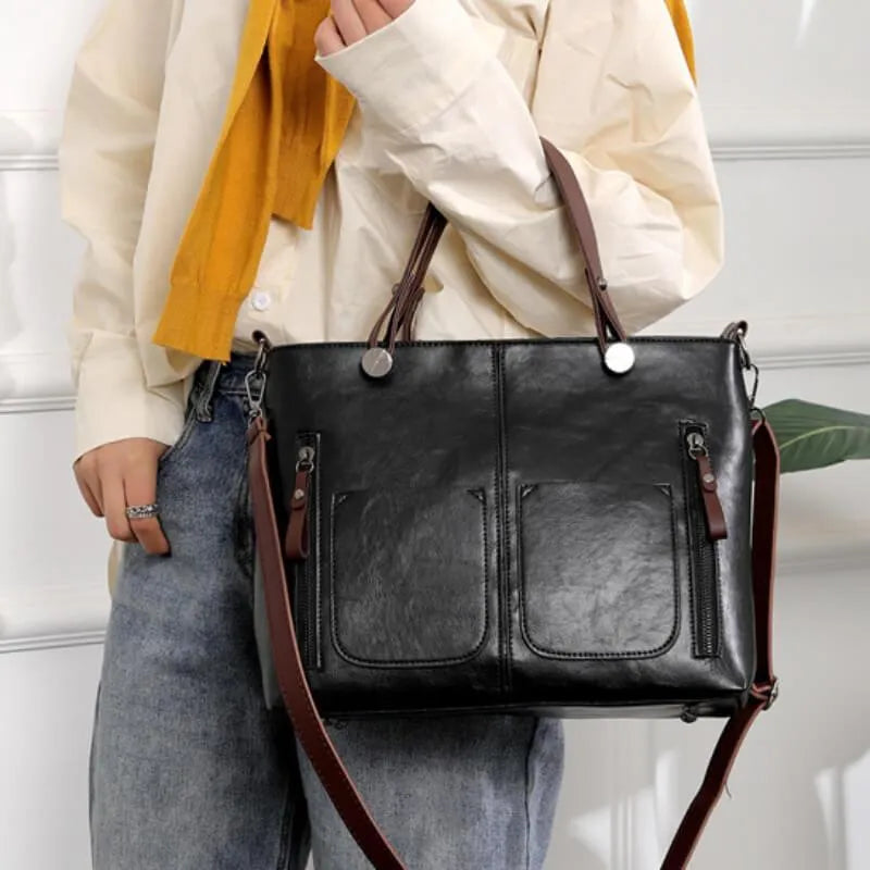 Clara - Cognac Leder-Handtasche