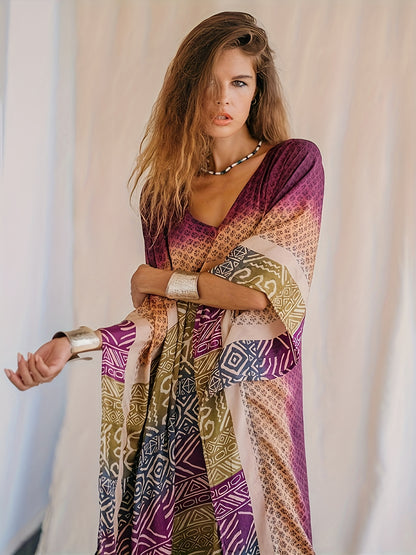 Buntes Maxi-Kaftan Kleid - Lena