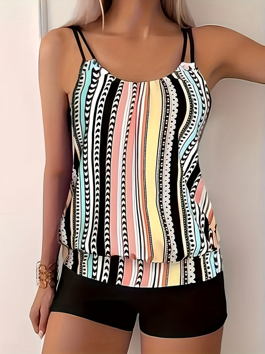 Buntes Muster Tankini Top - Lara