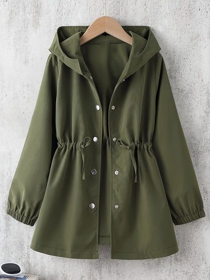 Lässige Kapuzenjacke mit Druckknöpfen