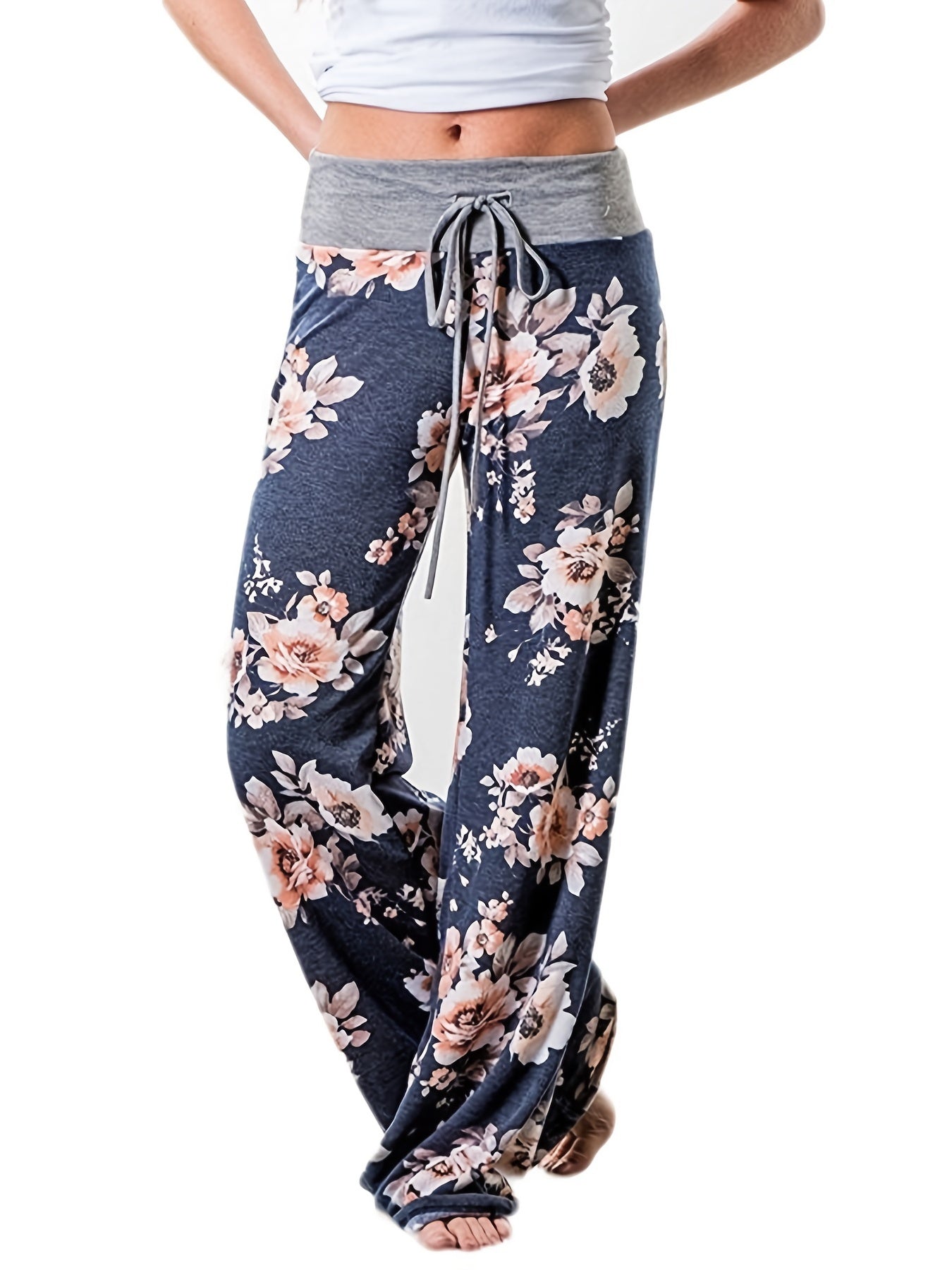 Graue Blumen-Sweathose - Sophie