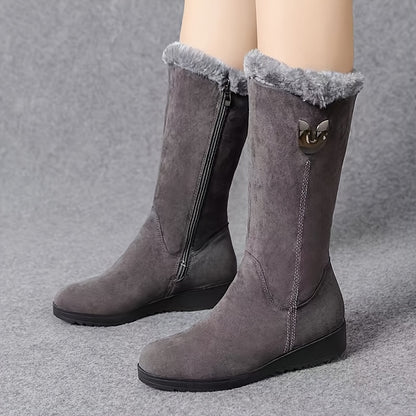 Schwarze Orthopädische Schneestiefel mit Fleecefutter - Emma