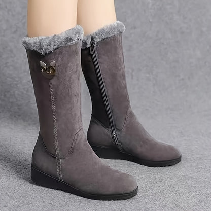 Schwarze Orthopädische Schneestiefel mit Fleecefutter - Emma