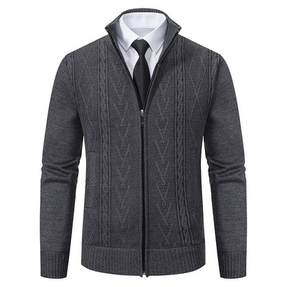 Elegante strickjacke mit reißverschluss von stafford – herren