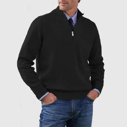 Herren pullover mit halbem reißverschluss – gemütlich und modern