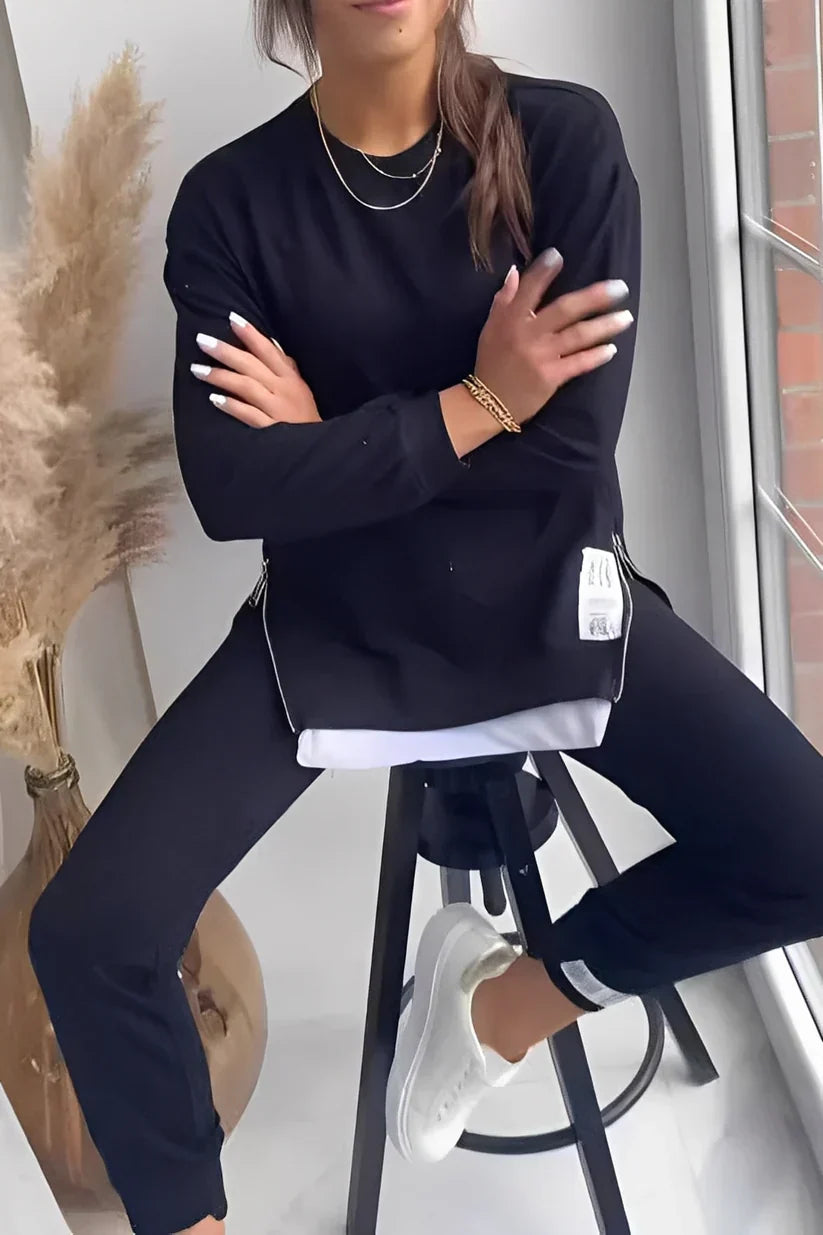 Kristine freizeit-sweatshirt- und hosen-set – damen