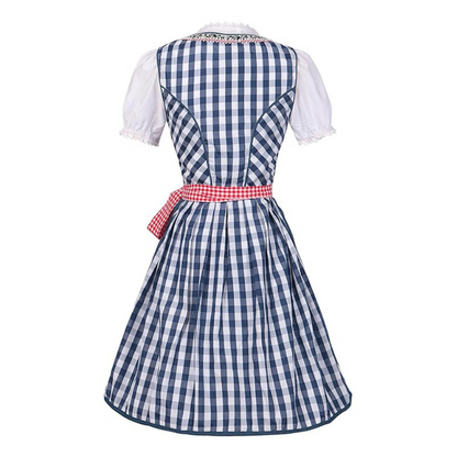 Meadow | dirndl kleid mit karomuster und kontrastschürze für frauen