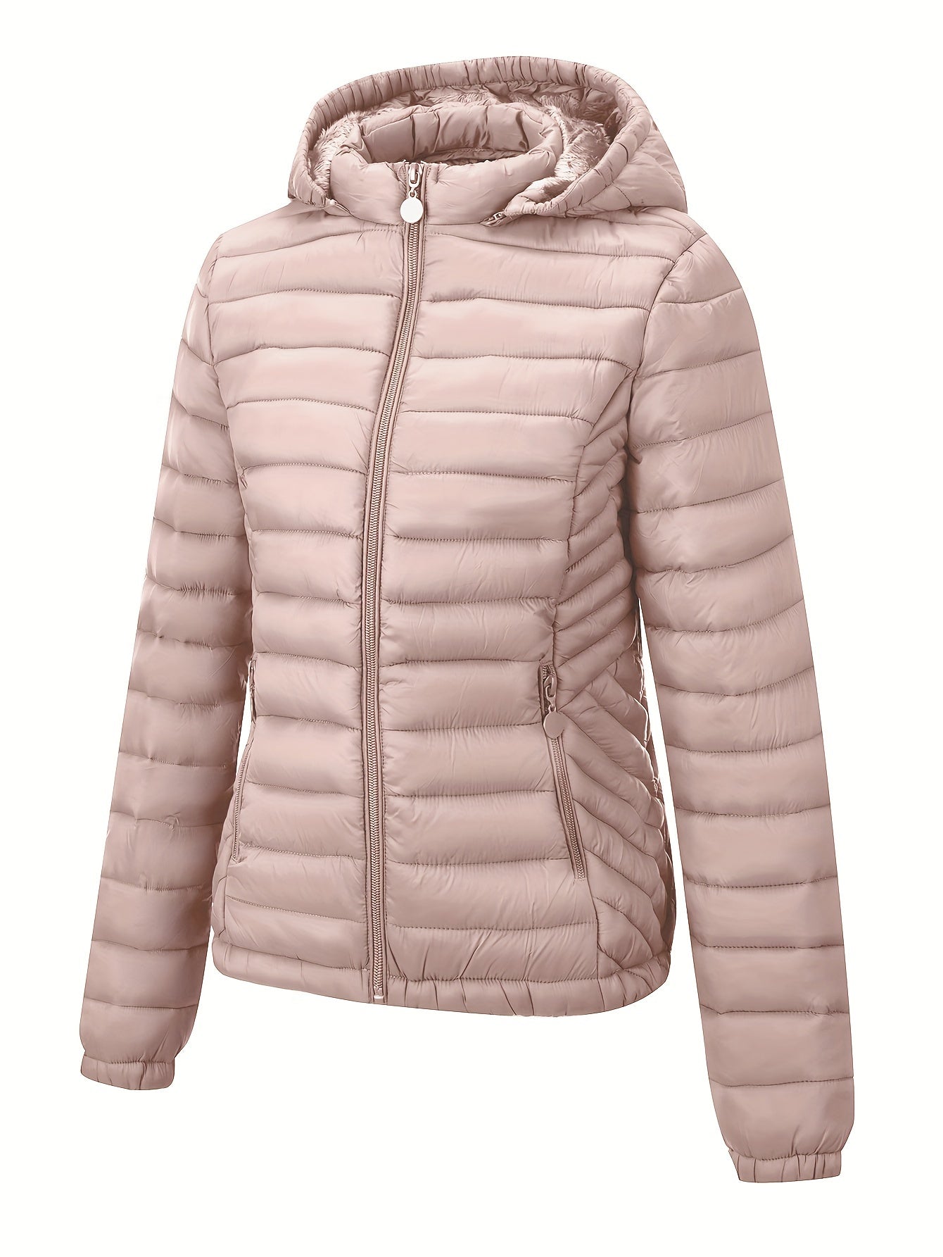 Damen Zip-up hoodie puffy coat