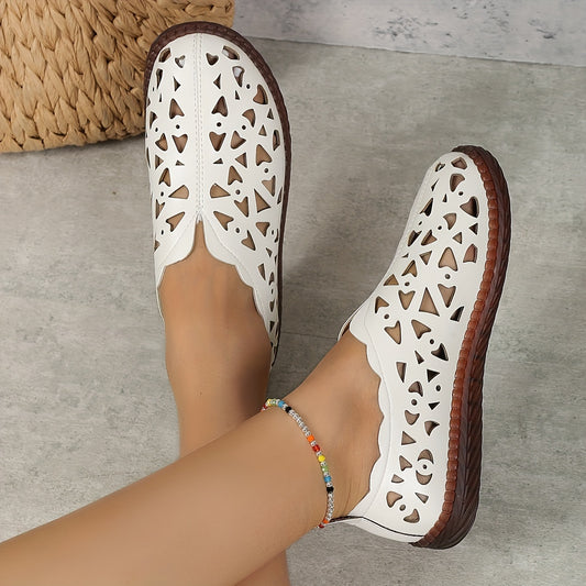 Weiße Durchbrochene Flats - Elisa