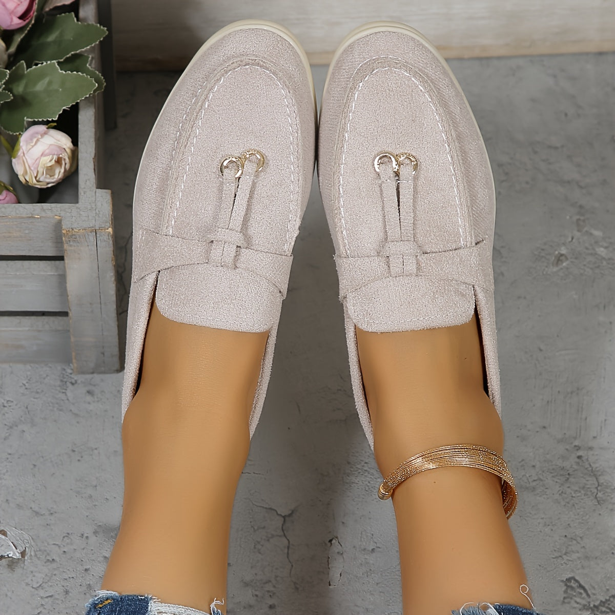 Beige Elegante Loafers - Anna