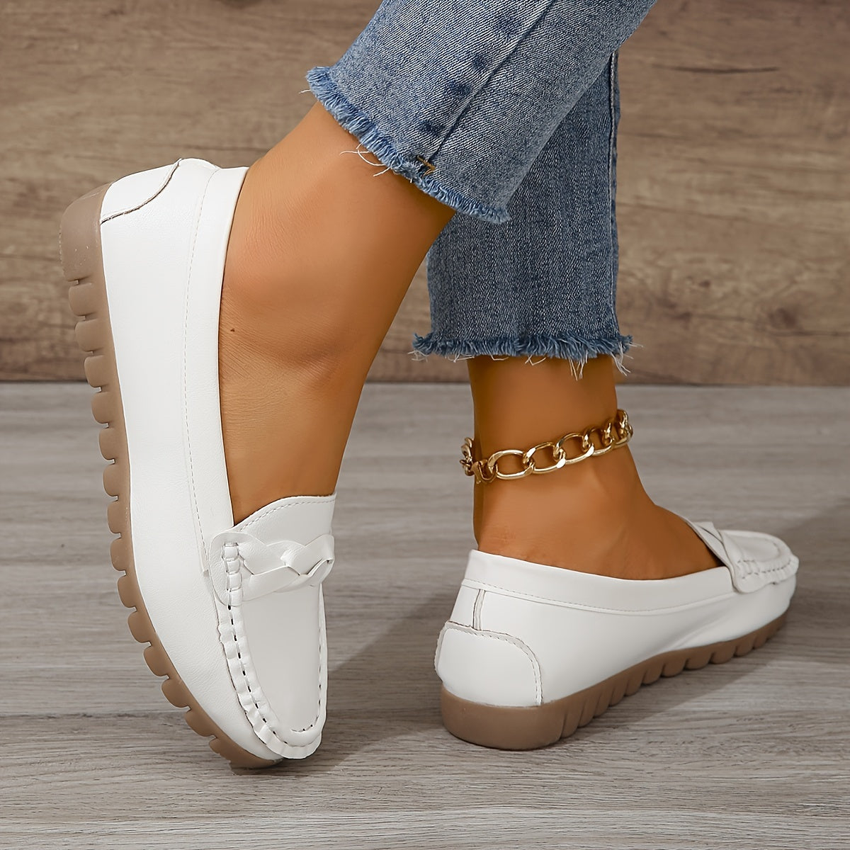 Weiße Damen Loafers - Mia