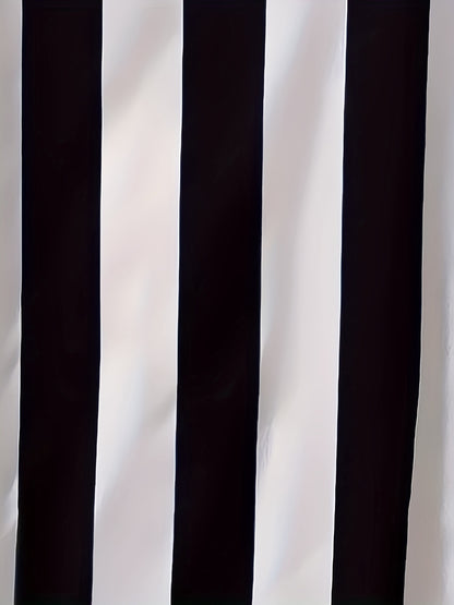 Schwarz-Weißes Streifenkleid mit V-Ausschnitt - Sophia