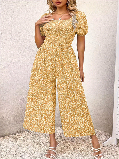 Blauer Blumenjumpsuit - Lina