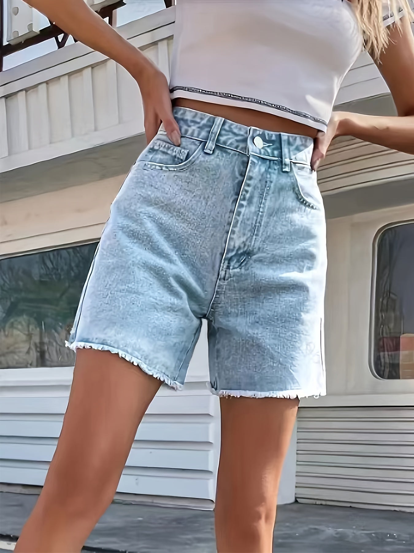 Hellblaue Denim Shorts - Lea