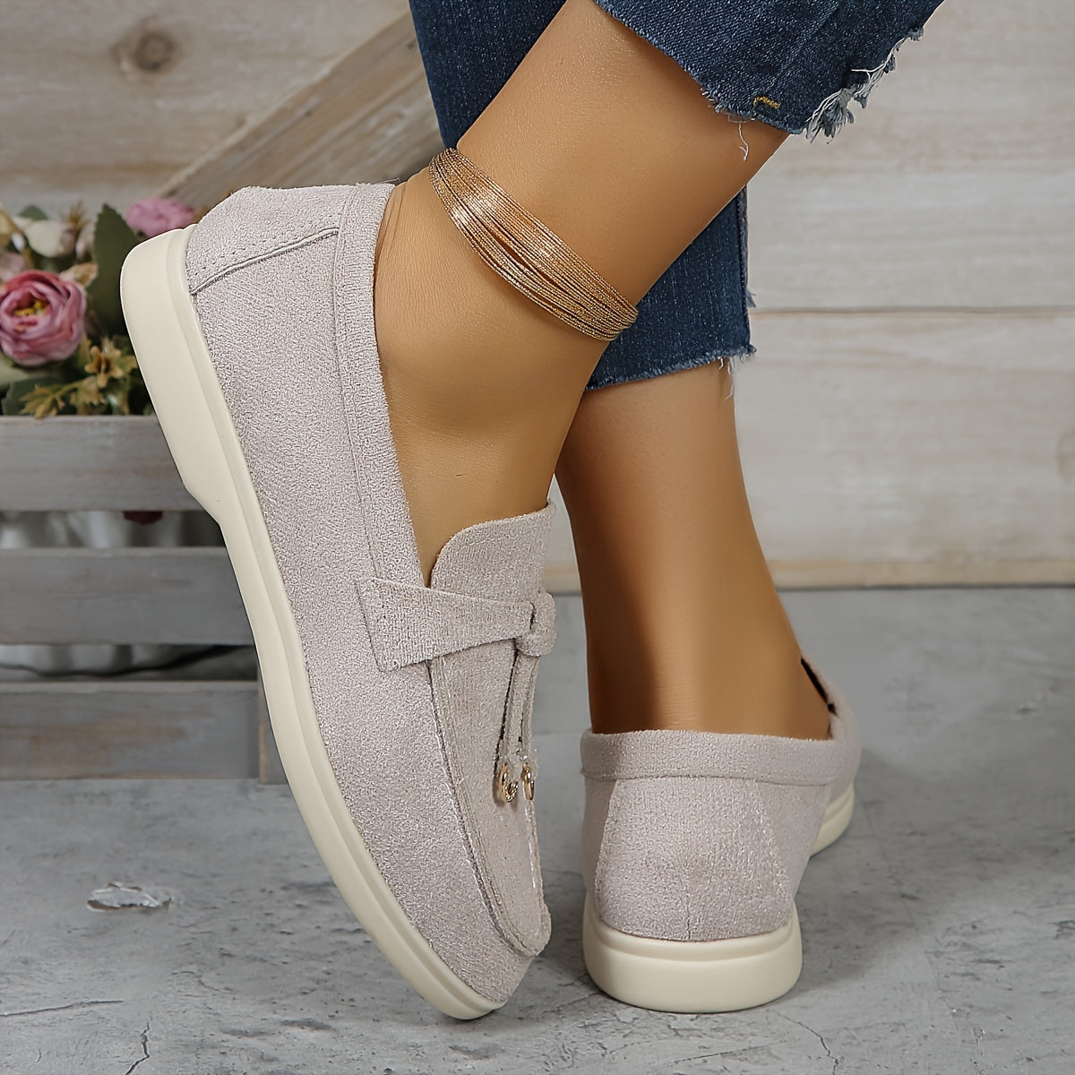 Beige Elegante Loafers - Anna
