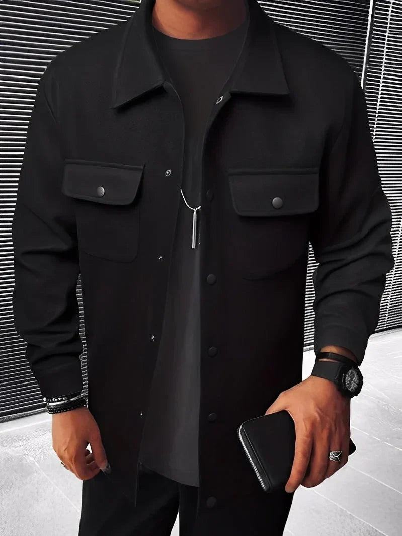 Modernes clinton-sakko mit fallendem revers und taschen – herren