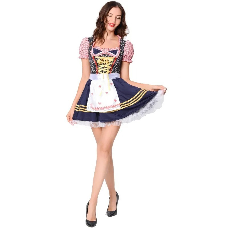 Aphrodite | dirndl kleid mit rüschenärmeln und zierschürze für frauen