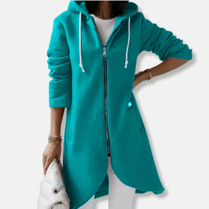 Elise – locker geschnittene sweatshirt-jacke mit kapuze und zipper